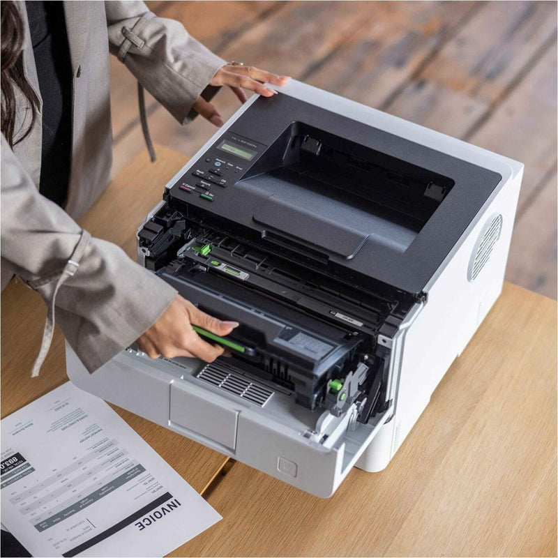 Open view of Brother printer showing internal components