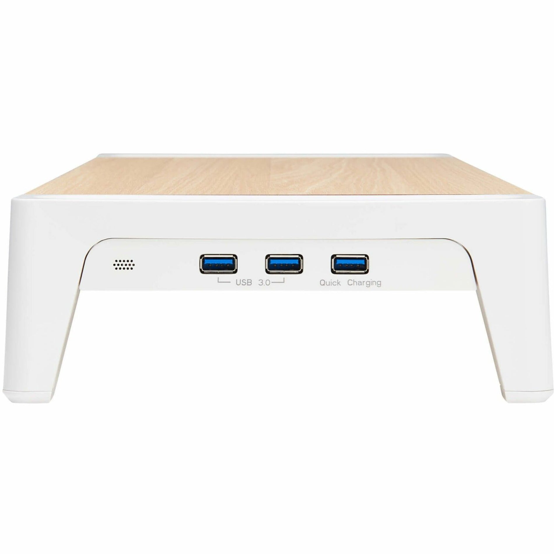 Tripp Lite MR229USB Monitor Riser for Desk - Houten Bovenkant USB-A Oplaad- en Gegevenspoorten.