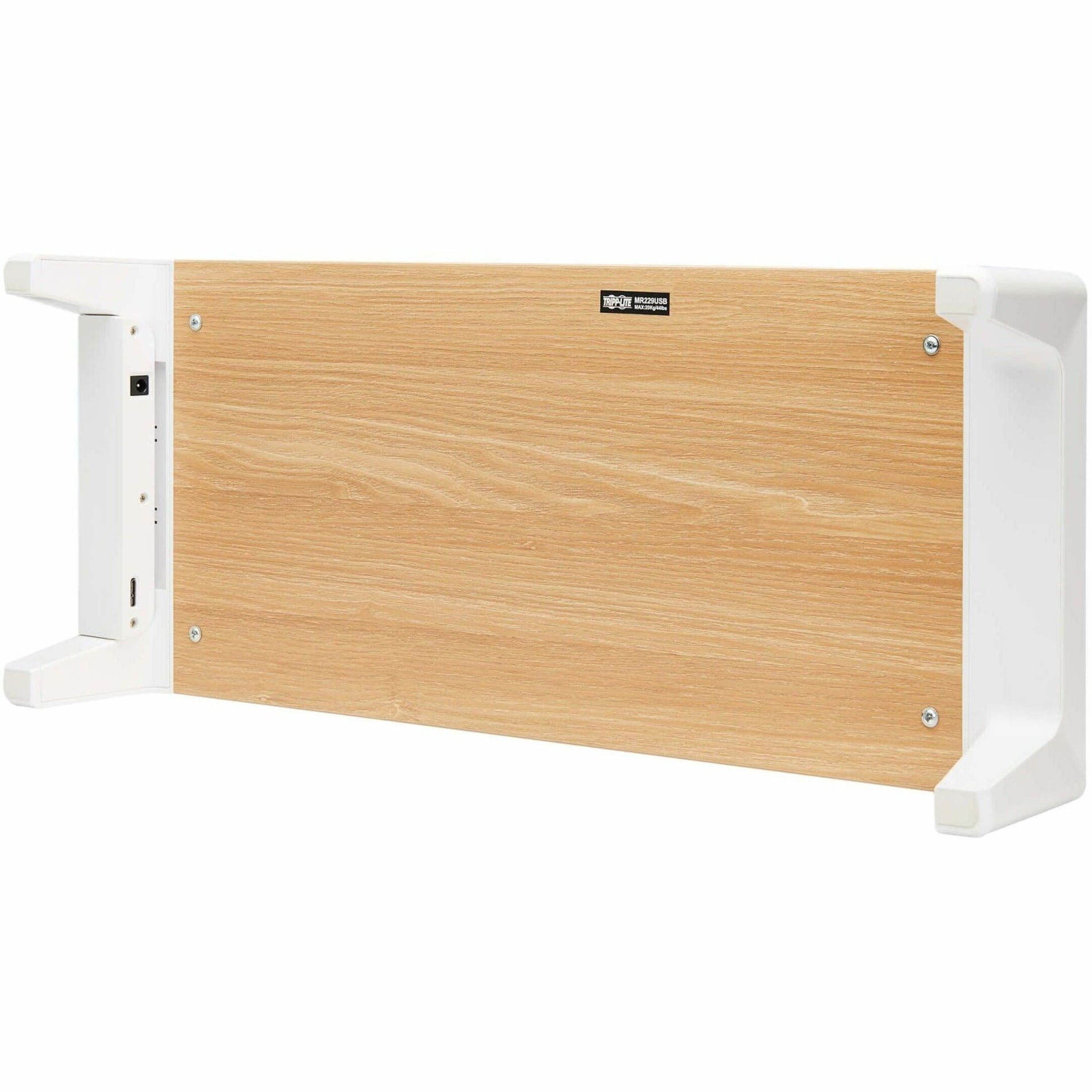 Tripp Lite MR229USB Monitor Riser for Desk - Houten Bovenkant USB-A Oplaad- en Gegevenspoorten.