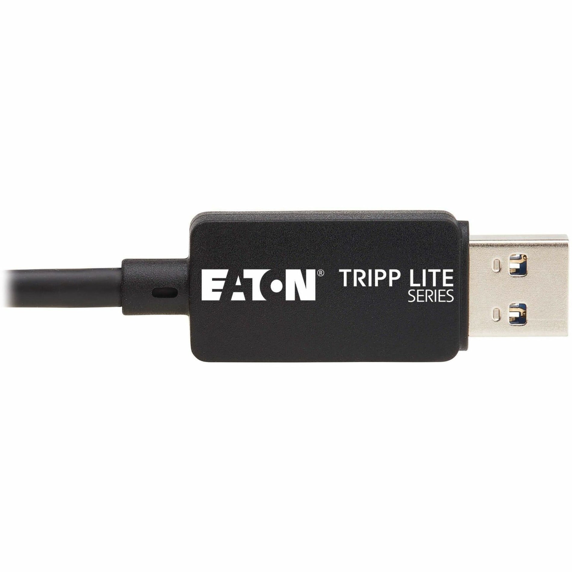 Detailed view of Eaton Tripp Lite branding on the USB connector housing-alternate-image5