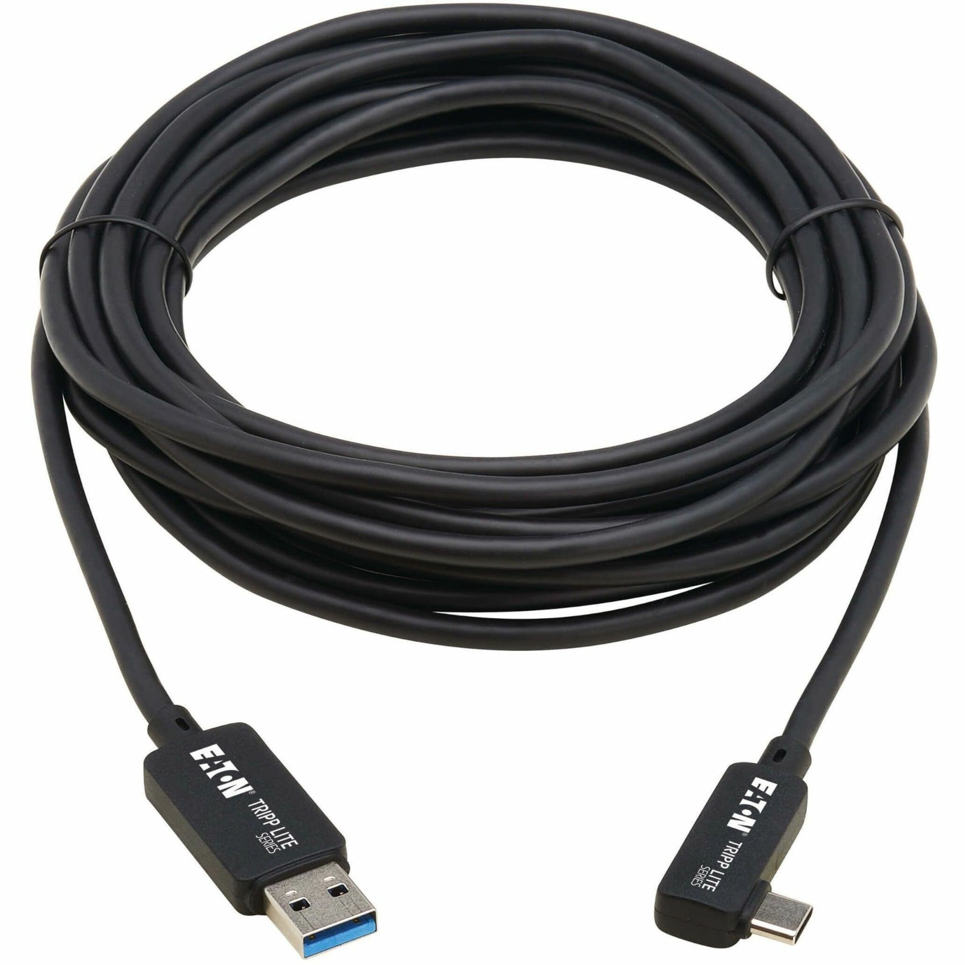 Full-length view of the 16.4-foot black Tripp Lite VR Link Cable coiled in circular formation-alternate-image2