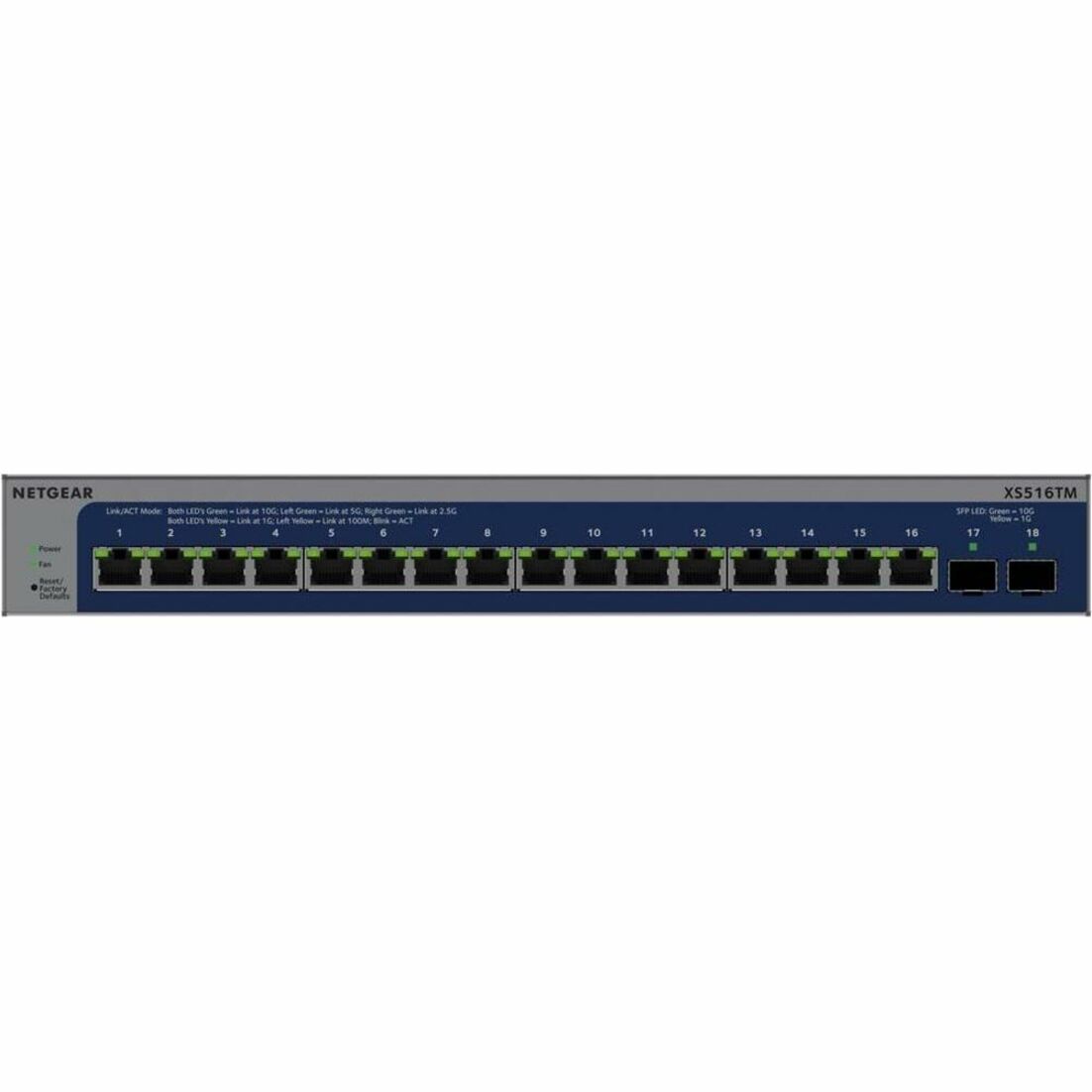 Netgear XS516TM-100NAS 智能 S3600 XS516TM 以太网交换机 16 千兆以太网端口 2 10 千兆以太网扩展槽 品牌名称：Netgear 品牌名称翻译：网件
