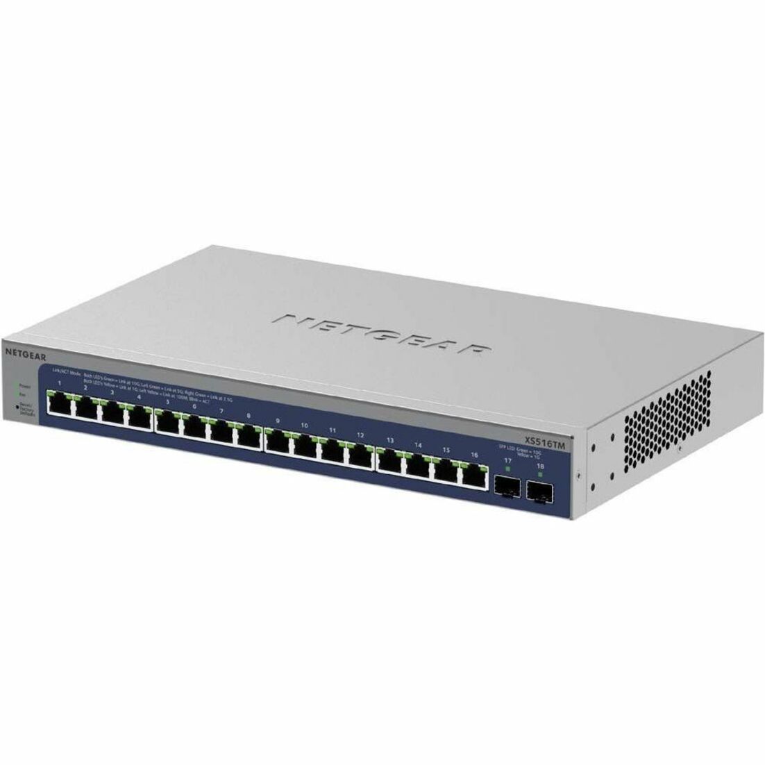 Netgear - commutateur Ethernet Smart S3600 XS516TM-100NAS 16 ports Ethernet Gigabit 2 emplacements d'extension Ethernet 10 Gigabit