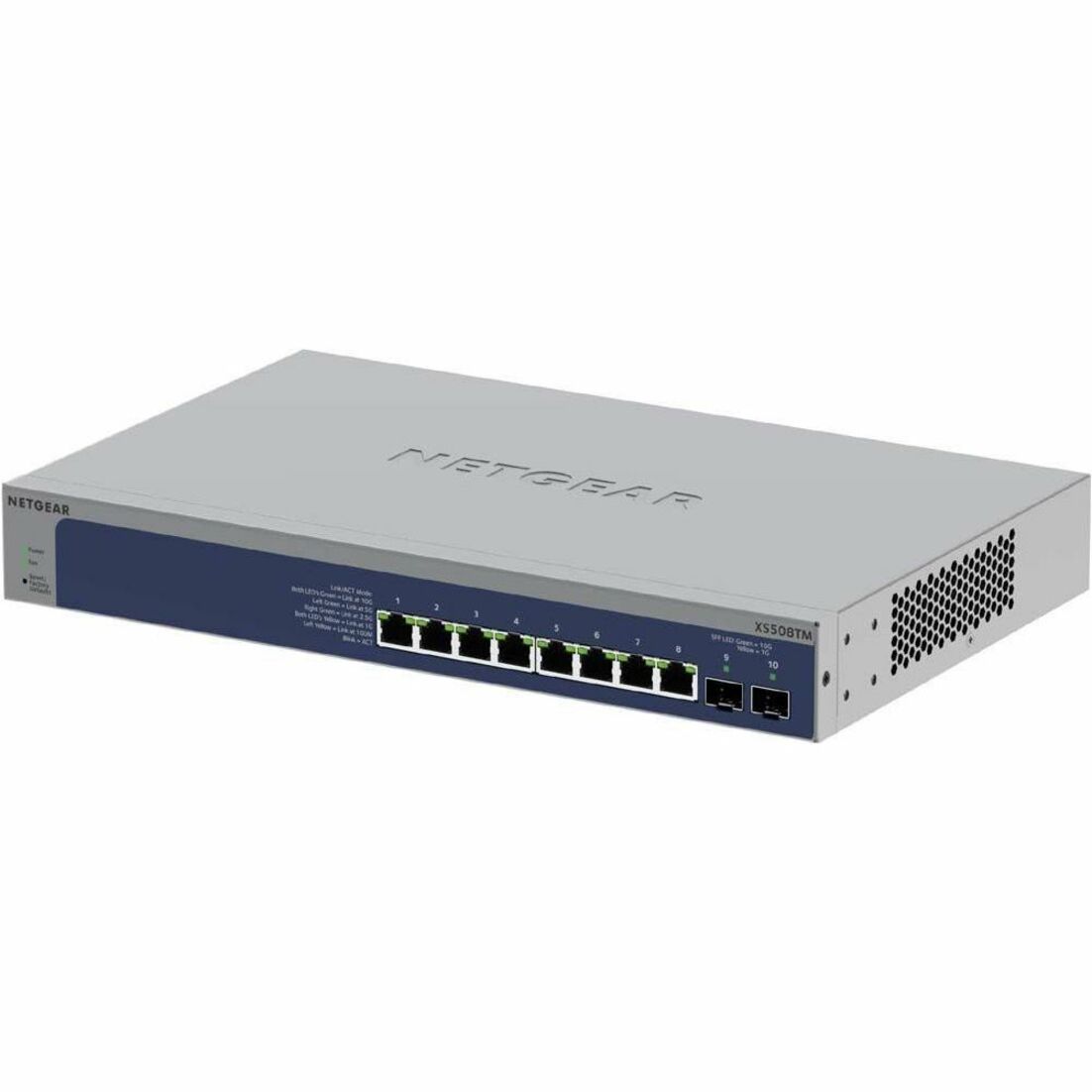 Netgear XS508TM-100NAS 智能 S3600 XS508TM 以太网交换机，8 端口千兆以太网，2 端口 10 千兆以太网，可管理 网件（Netgear）公司 网件