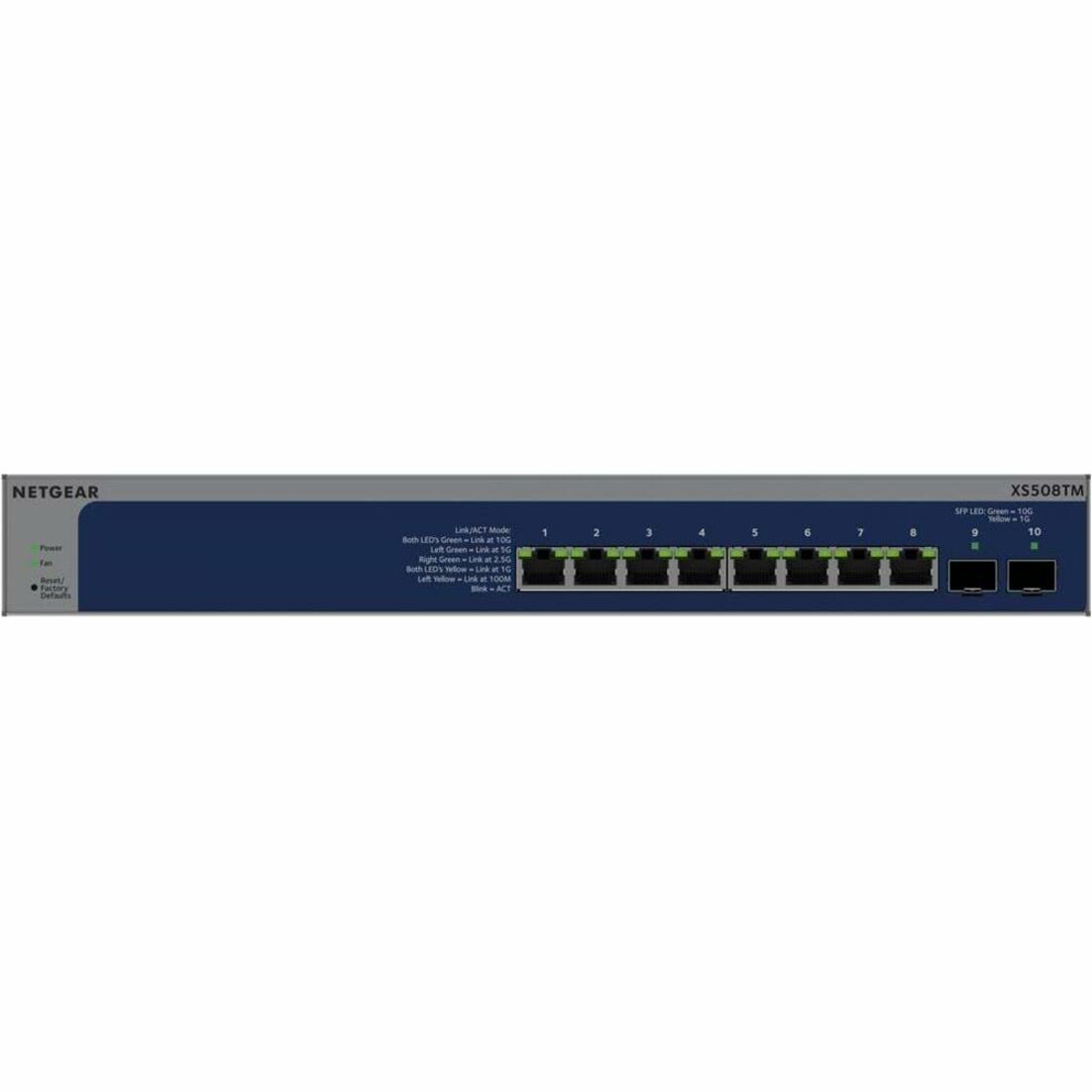 Netgear XS508TM-100NAS Smart S3600 XS508TM Ethernet Switch, 8-Port Gigabit Ethernet, 2-Port 10 Gigabit Ethernet, Manageable