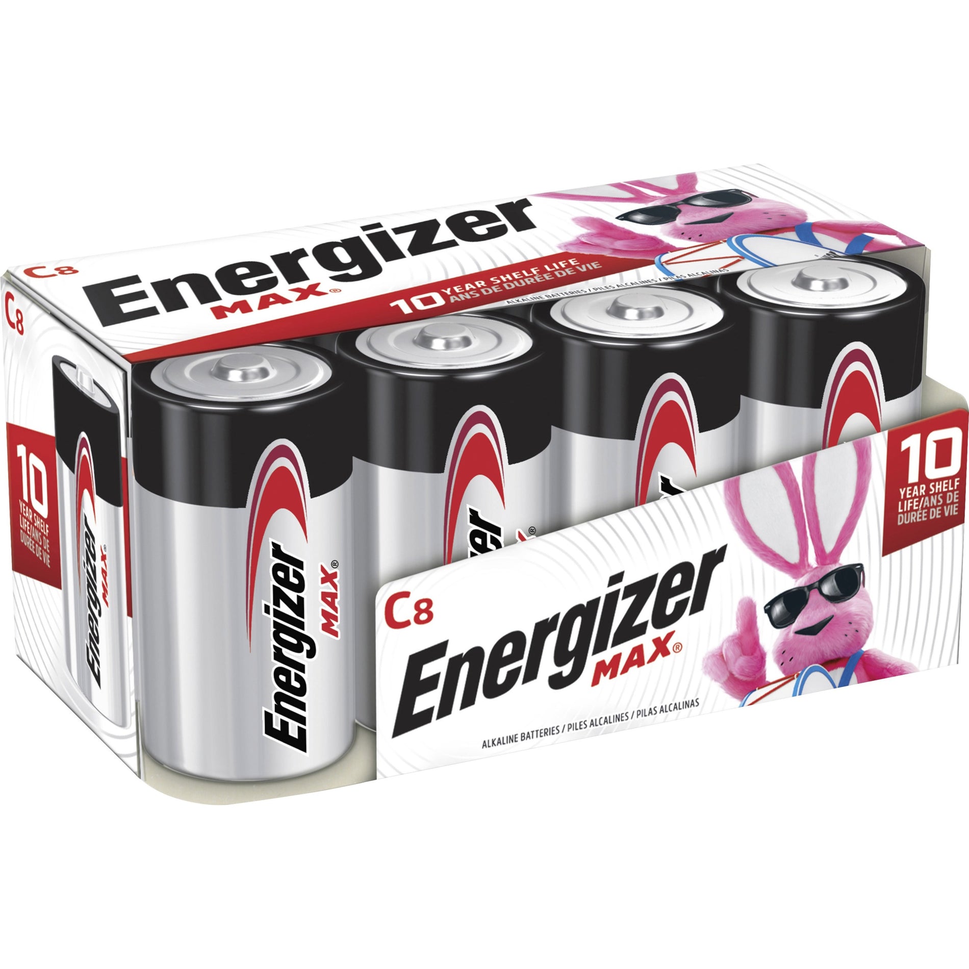 Energizer E93FP-8 MAX Alkaline C Batteries, Long-lasting Power for Cameras, RC Cars, and More