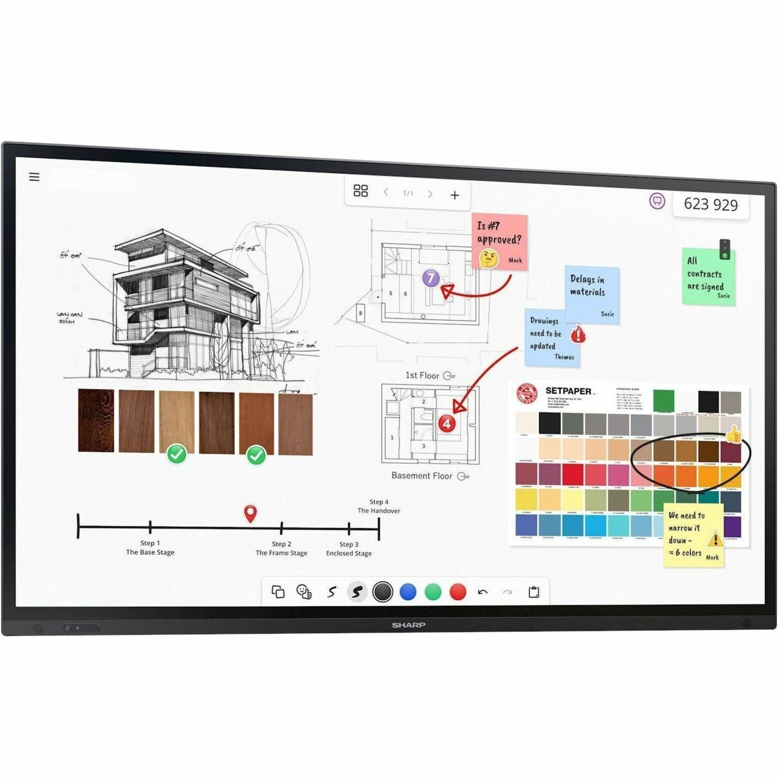 Sharp AQUOS BOARD PN-LA862 Collaboration Display, 86