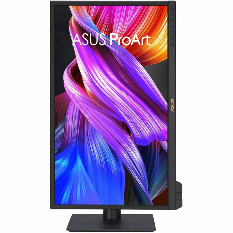 ASUS ProArt PA24US in portrait orientation displaying colorful content