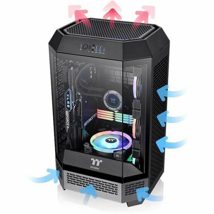 Thermaltake CA-1Y4-00S1WN-00 The Tower 300 Micro Tower Chassis, Compact and  Stylish Design