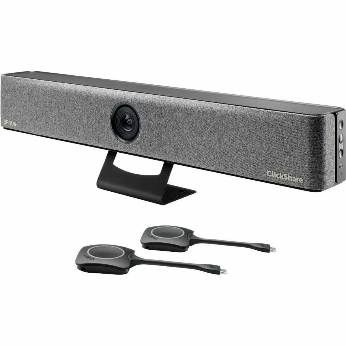 Barco ClickShare Bar Pro video conferencing system with wireless buttons shown from front angle-alternate-image1