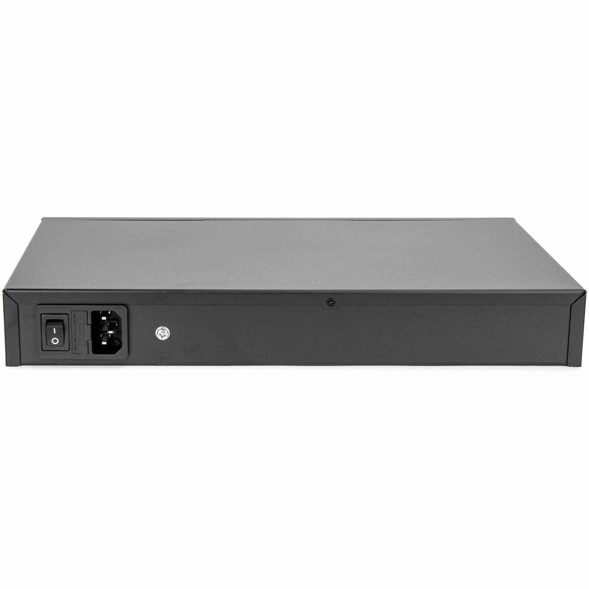 Rocstor Y10S007-B1 SolidConnect SC20 20-poort schakelaar 16-poorten PoE+ Gigabit Onbeheerde Ethernet Poort 2x Gigabit RJ45 & 2× SFP Uplink - 802.3af/at Industrieel Netwerk Overheid.