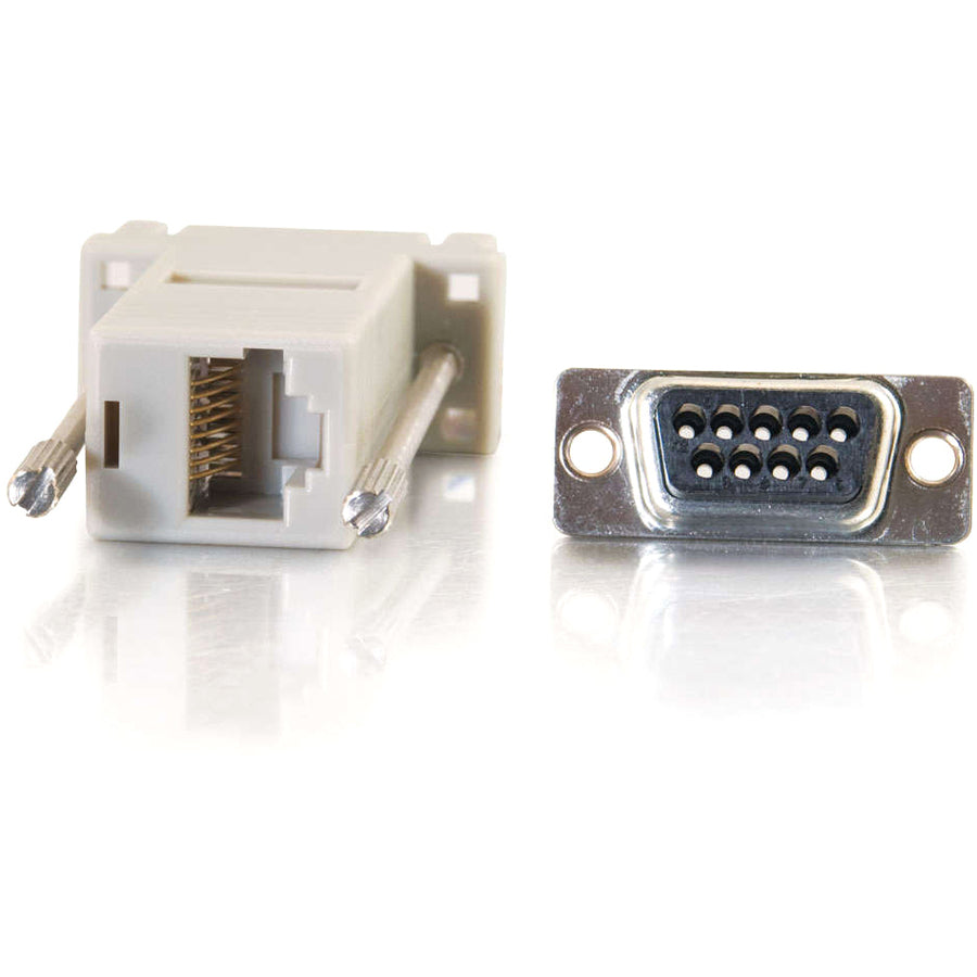 C2G 02945 อะแดปเตอร์โมดูลาร์ RJ45/DB9M อะแดปเตอร์การถ่ายโอนข้อมูล เทา