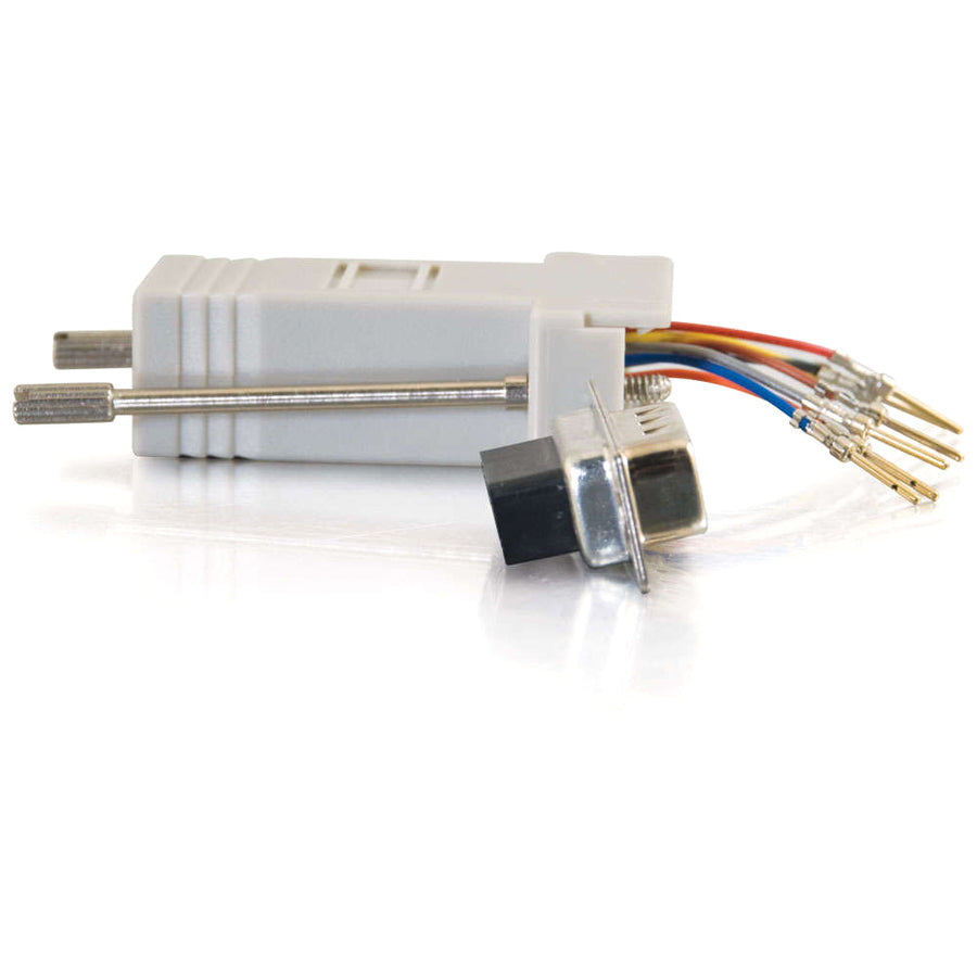 Side view of RJ45 to DB9 adapter showing compact profile and cable routing-alternate-image3