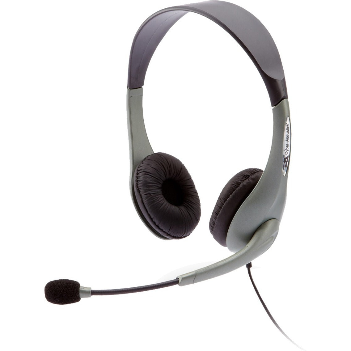 Cyber Acoustics AC-851B USB stereo headset with adjustable headband, leatherette ear cushions, and flexible boom microphone-alternate-image1