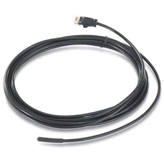 Coiled view of APC AP9335T temperature sensor showing cable length and flexibility