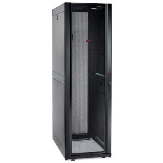 Full view of APC NetShelter SX server cabinet showing integrated features