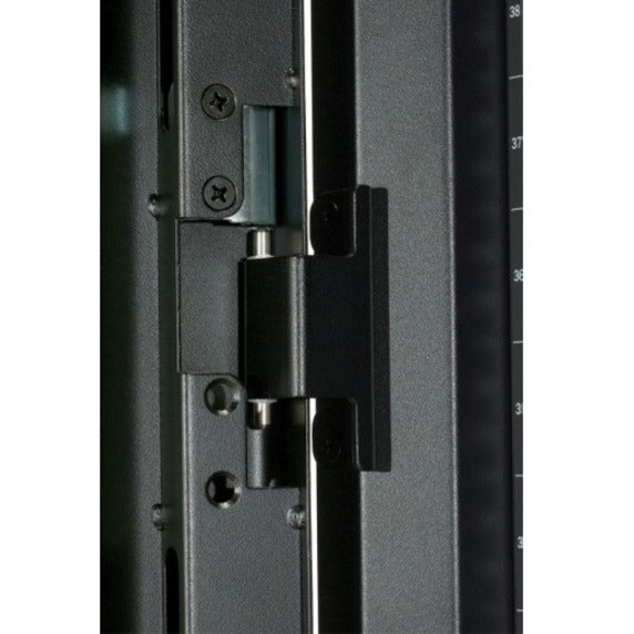 Close-up of NetShelter SX door hinge mechanism