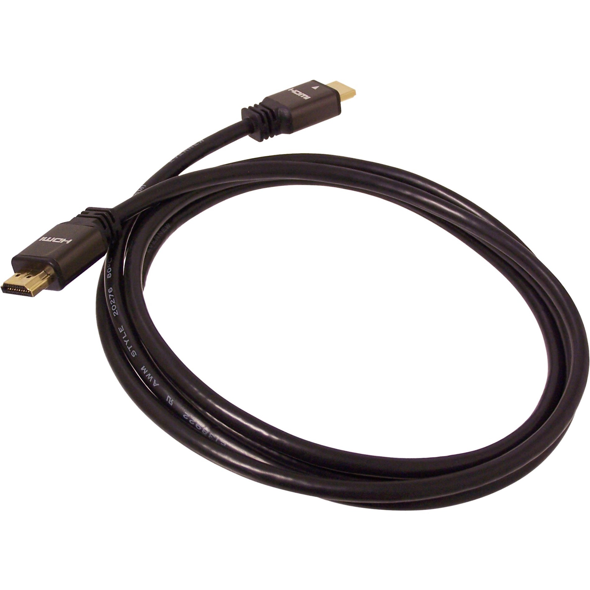 SIIG CB-000012-S1 HDMI Cable, 6.56 ft, Molded, Copper Conductor, Shielded, Gold Plated Connectors
