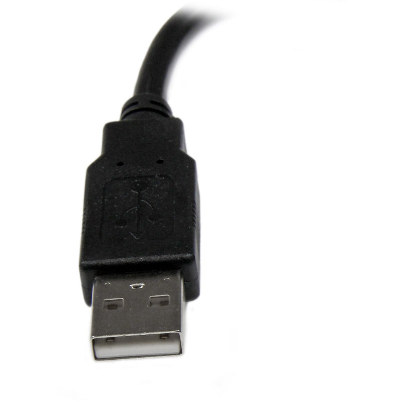 Detailed view of USB connector pins and housing on StarTech.com extension cable