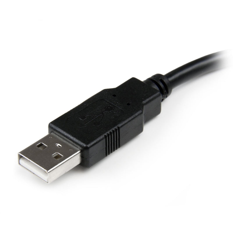 Close-up view of USB Type-A male connector on StarTech.com extension cable