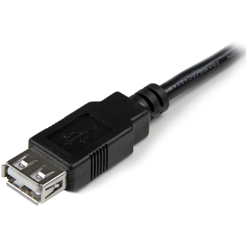 Female USB connector end of StarTech.com extension cable showing protective features