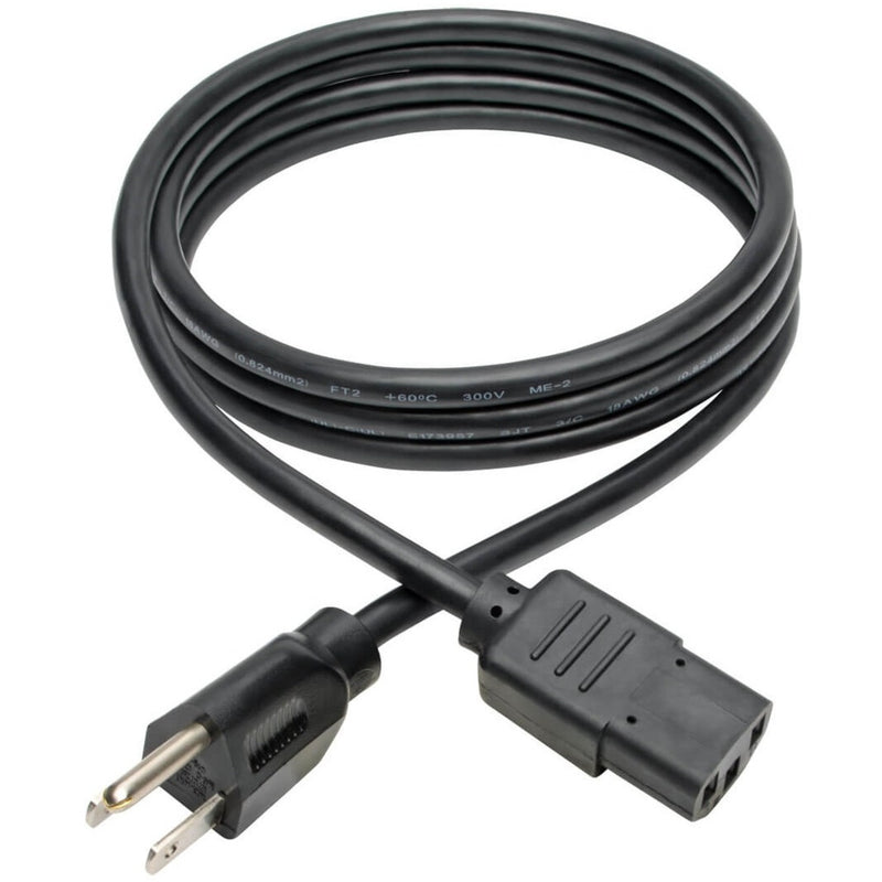 Full length view of 6-foot Tripp Lite power cord showing cable flexibility