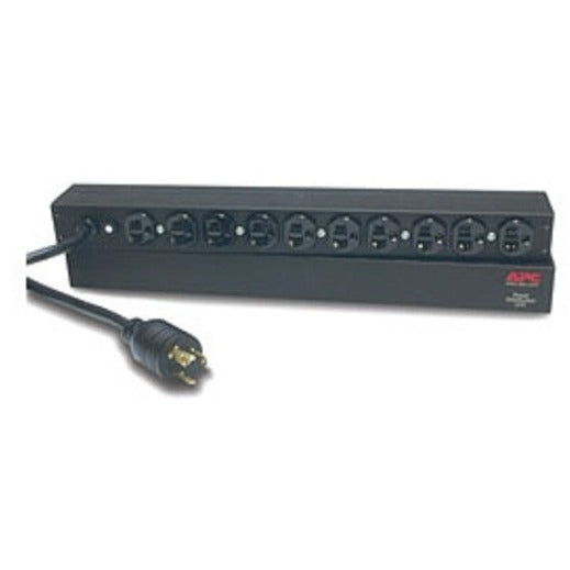 Side angle view of APC AP9564 Basic Rack PDU highlighting slim profile and outlet arrangement