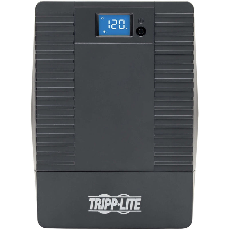 Front view of Tripp Lite OMNIVS1500XL UPS showing ventilation pattern and display panel