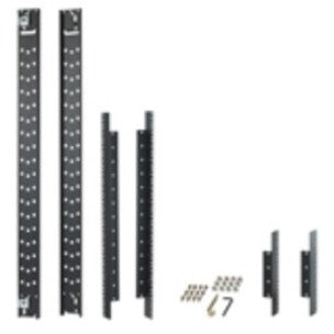 Full component layout of APC AR7503 rail kit with mounting hardware and accessories