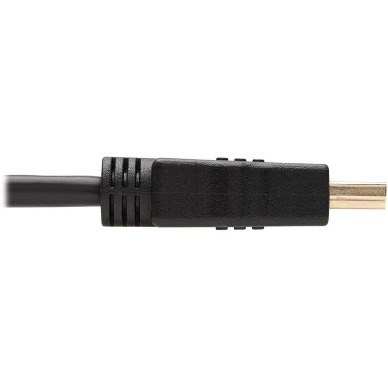 Side view of HDMI connector showing strain relief design and gold-plated tip