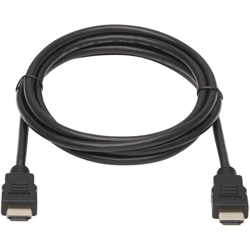 Full length view of 10-foot black HDMI cable showing flexible design and both connectors