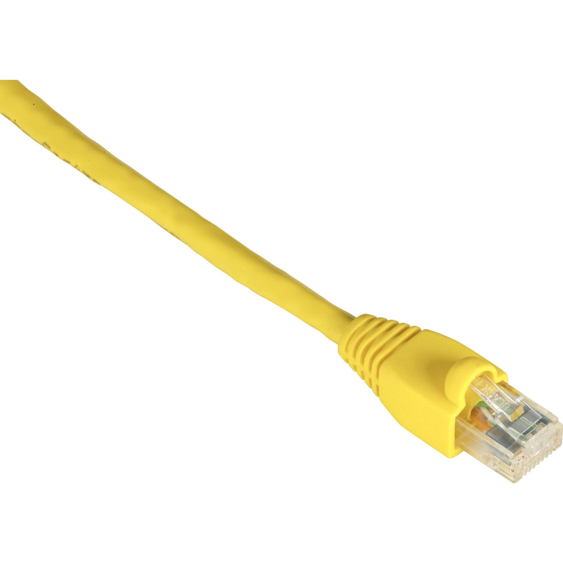 Yellow Cat6 ethernet patch cable with snagless boot and gold-plated RJ-45 connector showing premium construction quality-alternate-image1