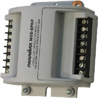 Panamax MOD-SPKP surge suppressor showing eight screw terminals and mounting bracket configuration-alternate-image1