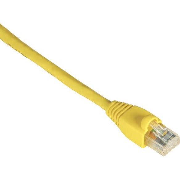 Yellow Cat6 ethernet patch cable with snagless boot and gold-plated RJ-45 connector