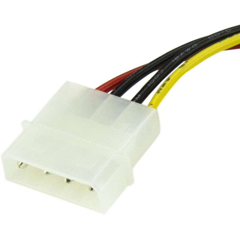 Close-up view of the white LP4 Molex connector on StarTech.com power adapter cable