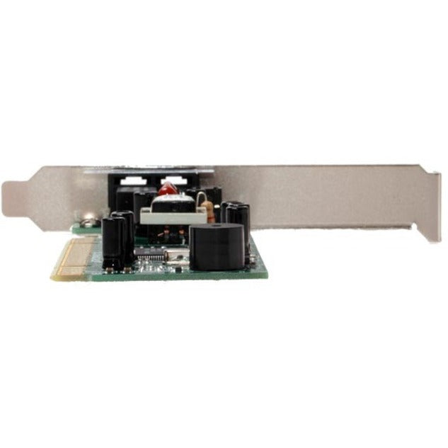 Side profile view of USRobotics USR5670 modem showing low-profile design and component layout