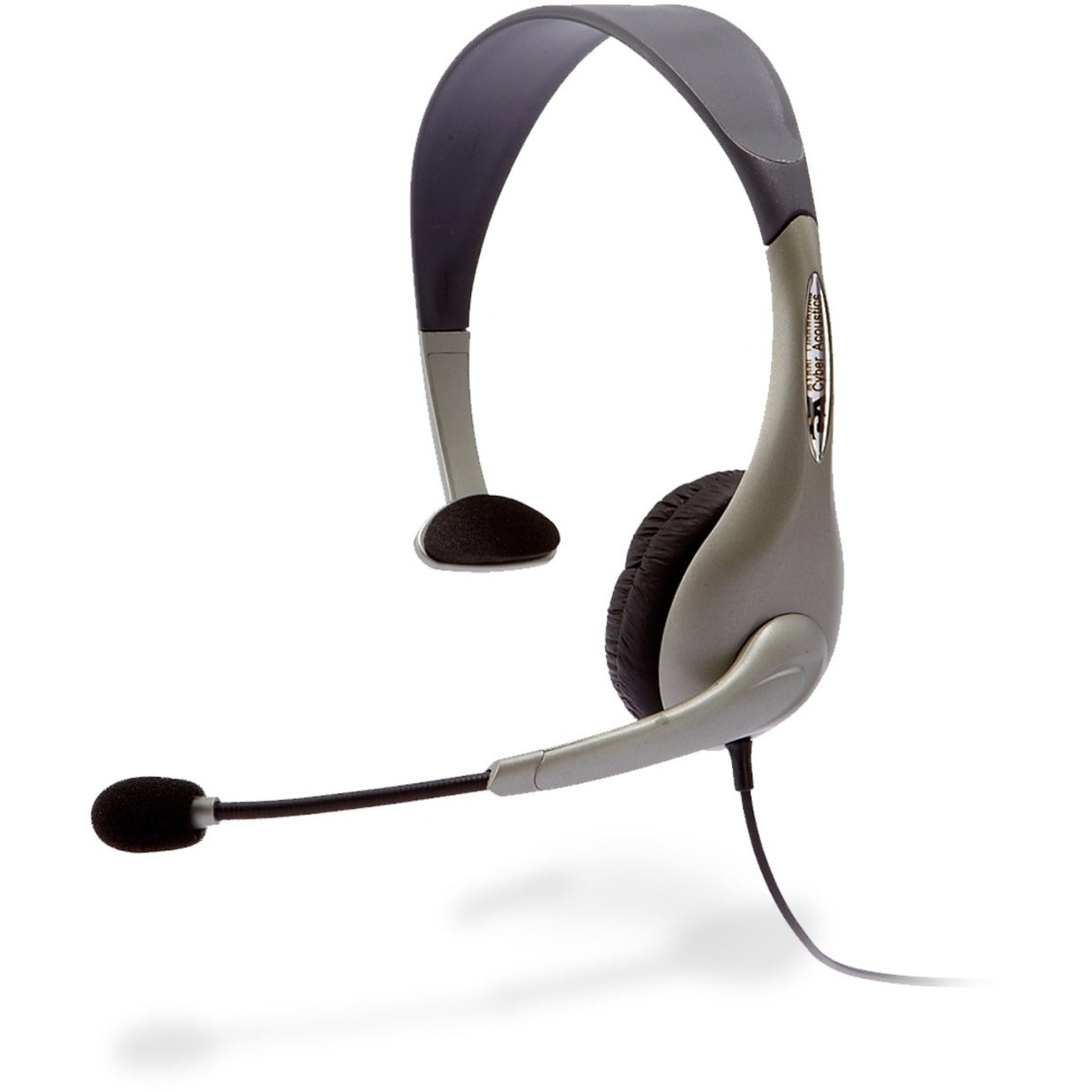 Cyber Acoustics AC-840 USB Mono Headset, Over-the-head Boom Mic, Noise Cancelling, Adjustable Headband