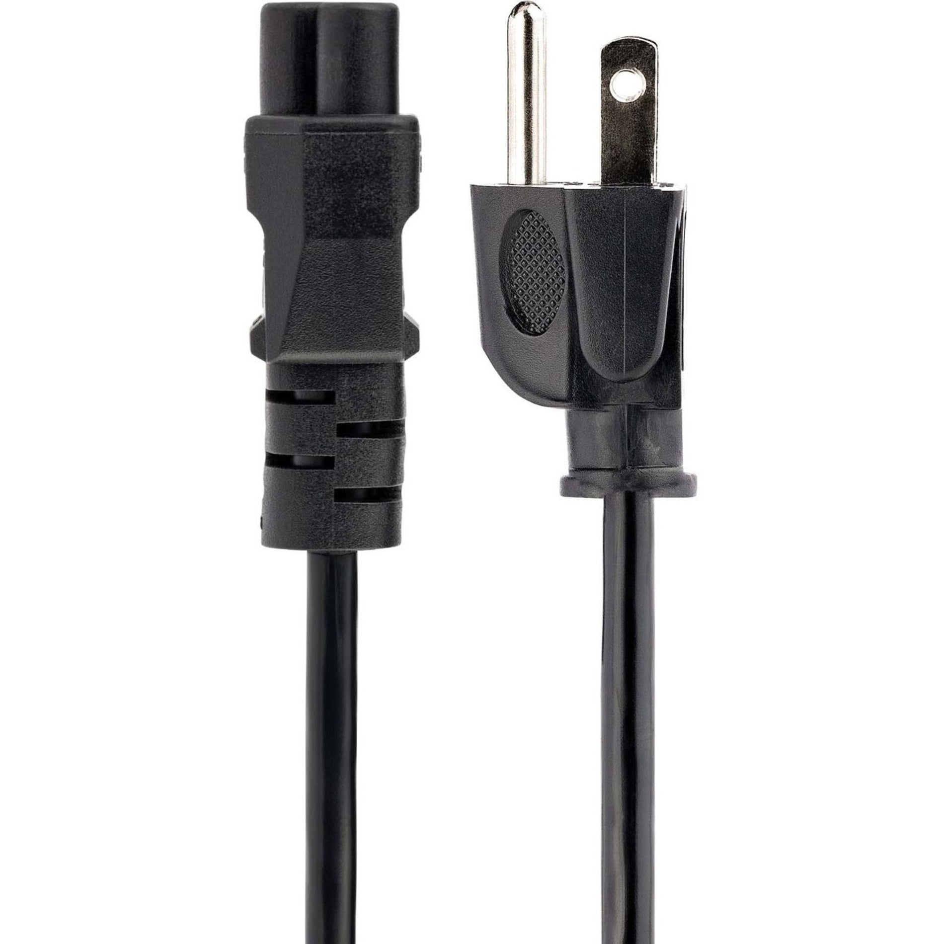 StarTech.com PXT101NB3S 6 ft Laptop Power Cord NEMA 5-15P to C5 10A 125V AC Black StarTech.com PXT101NB3S 6 ft Laptop Power Cord NEMA 5-15P to C5 10A 125V AC Zwart