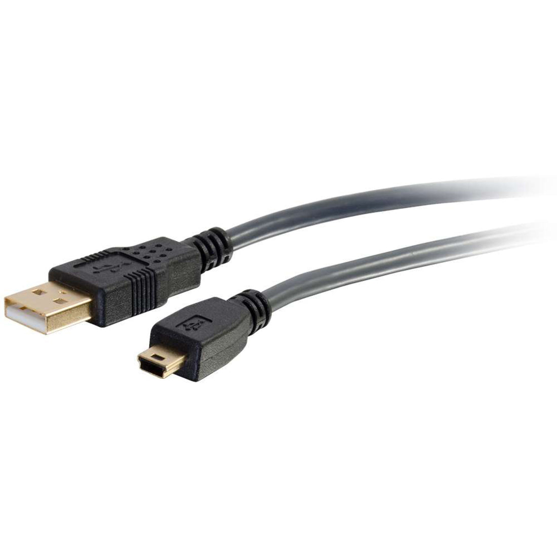 C2G 29651 Ultima USB 2.0 A to Mini-b Cable 6.6ft Data Transfer Cable Molded Connectors  C2G 29651 Ultima USB 2.0 A à Mini-b Câble 6.6ft Câble de Transfert de Données Connecteurs Moulés