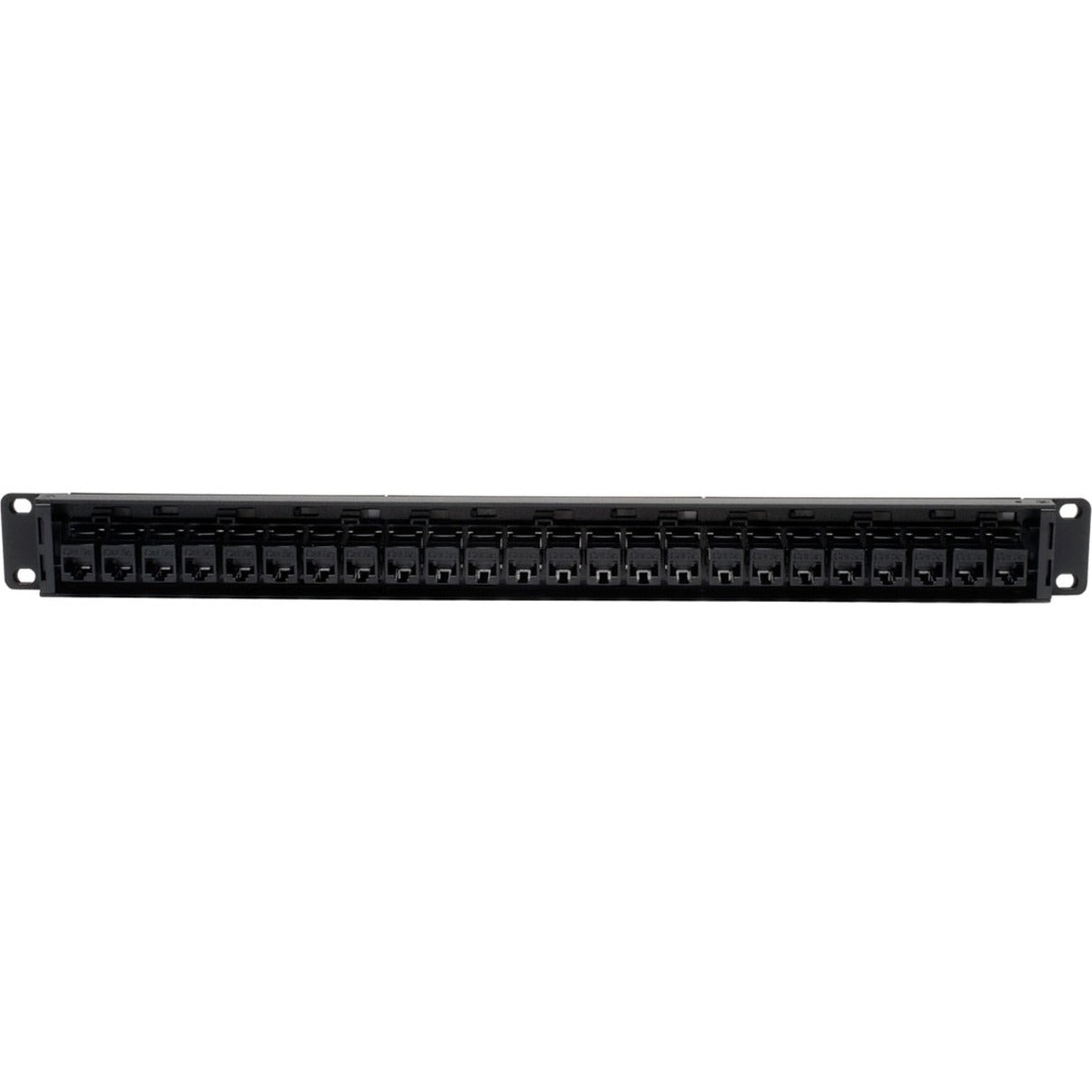 Close-up view of Tripp Lite N054-024 patch panel feed-through ports showing connector interface-alternate-image2