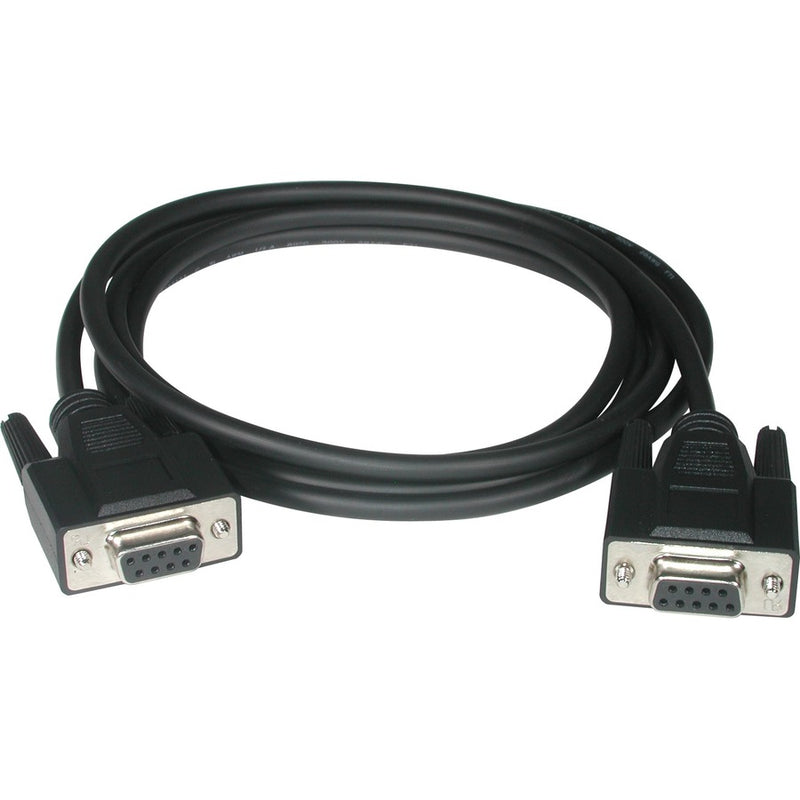 C2G 6ft RS232 DB9 null modem cable with black molded housing and female connectors on both ends