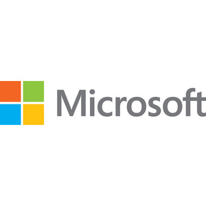 Microsoft official logo featuring four colored squares and Microsoft text in gray