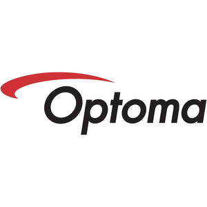 Optoma company logo featuring black text with red curved accent above